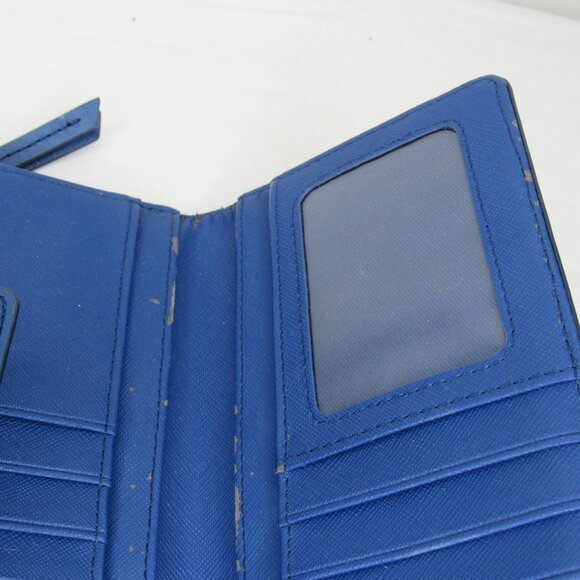 Fossil Blue Leather Clutch Wallet Card - Picture 6 of 7